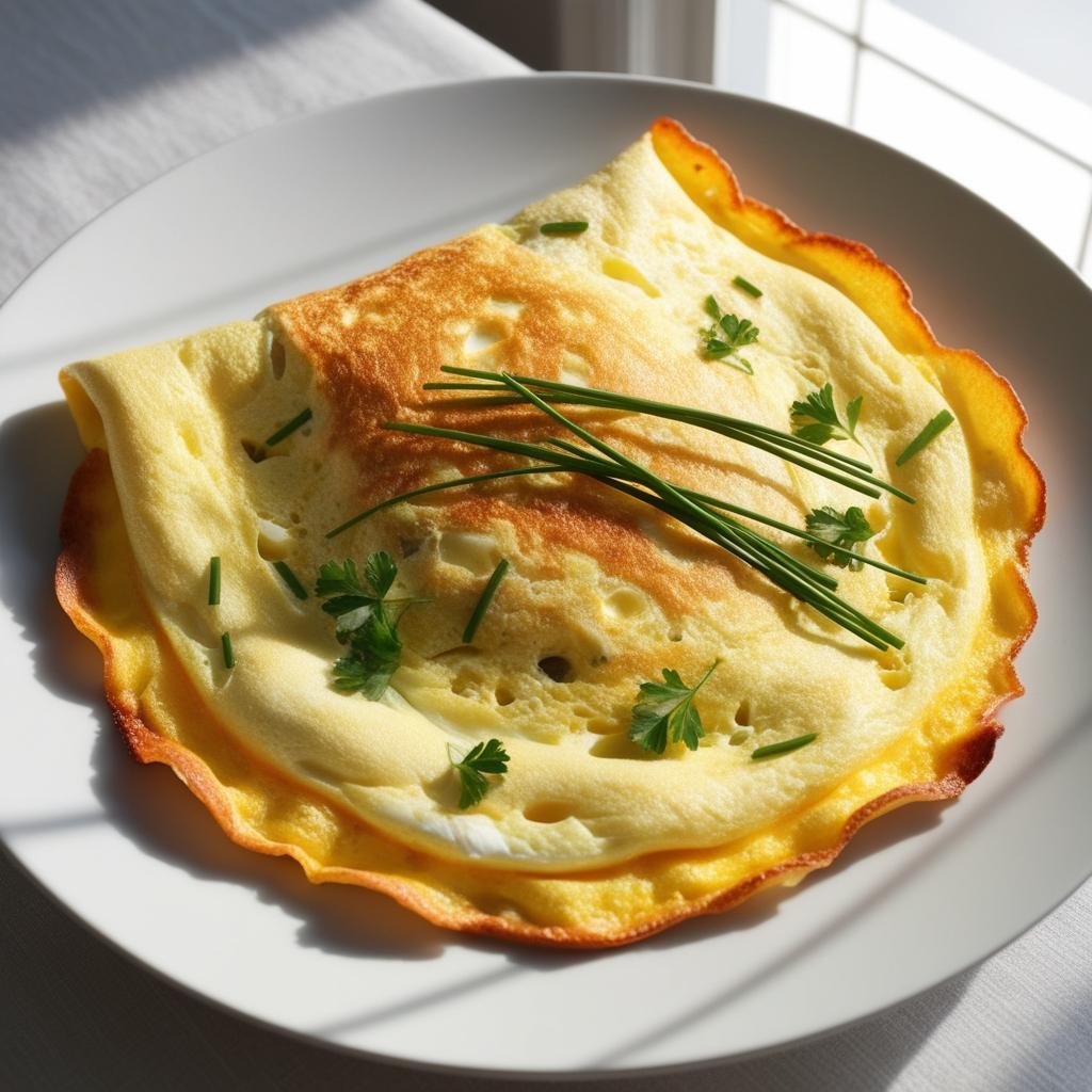 Three egg omelette with breakfast potatoes