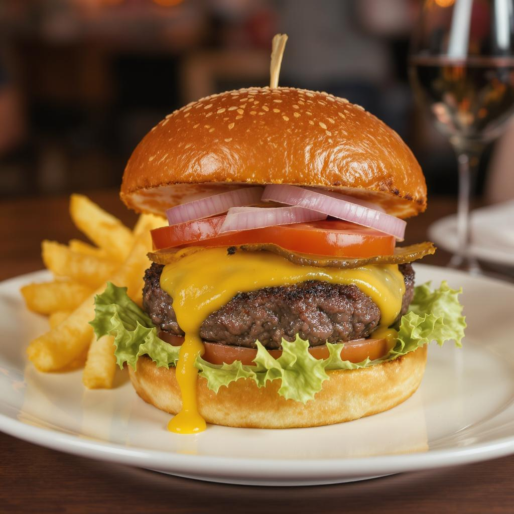 Deluxe charbroiled burger